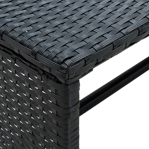  fekete polyrattan dohányzóasztal 70 x 40 x 38 cm