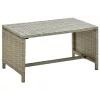  bézs polyrattan dohányzóasztal 70 x 40 x 38 cm