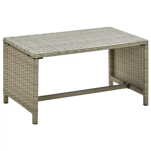  bézs polyrattan dohányzóasztal 70 x 40 x 38 cm