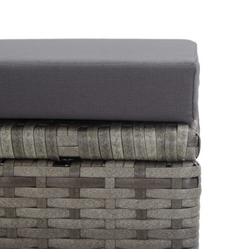  2 db antracitszürke polyrattan kerti ülőke párnával