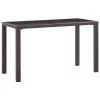  barna polyrattan kerti asztal 123 x 60 x 74 cm
