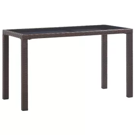  barna polyrattan kerti asztal 123 x 60 x 74 cm