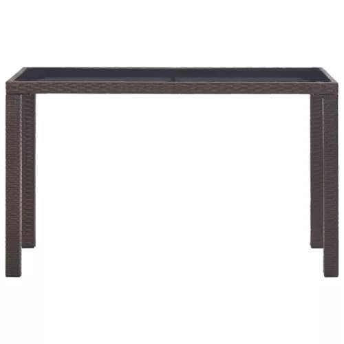  barna polyrattan kerti asztal 123 x 60 x 74 cm