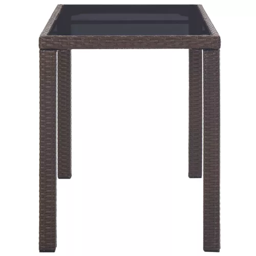 barna polyrattan kerti asztal 123 x 60 x 74 cm