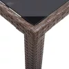  barna polyrattan kerti asztal 123 x 60 x 74 cm