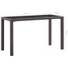  barna polyrattan kerti asztal 123 x 60 x 74 cm