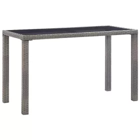  antracitszürke polyrattan kerti asztal 123 x 60 x 74 cm