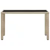  bézs polyrattan kerti asztal 123 x 60 x 74 cm