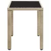  bézs polyrattan kerti asztal 123 x 60 x 74 cm