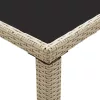  bézs polyrattan kerti asztal 123 x 60 x 74 cm