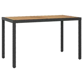    fekete és barna tömör akácfa kerti asztal 123 x 60 x 74 cm