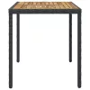  fekete és barna tömör akácfa kerti asztal 123 x 60 x 74 cm