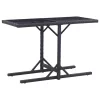  fekete polyrattan és üveglapos kerti asztal 110 x 53 x 72 cm