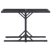  fekete polyrattan és üveglapos kerti asztal 110 x 53 x 72 cm