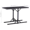  fekete polyrattan és üveglapos kerti asztal 110 x 53 x 72 cm