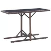  barna polyrattan és üveglapos kerti asztal 110 x 53 x 72 cm