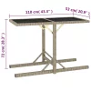  bézs üveg és polyrattan kerti asztal 110 x 53 x 72 cm