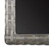  antracitszürke polyrattan és üveglapos kerti asztal 110x53x72cm