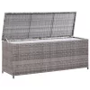  szürke polyrattan kerti tárolóláda 120 x 50 x 60 cm