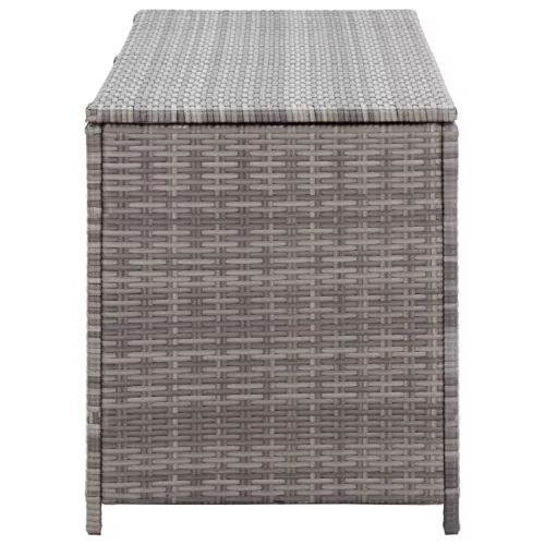 szürke polyrattan kerti tárolóláda 120 x 50 x 60 cm