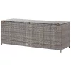  szürke polyrattan kerti tárolóláda 120 x 50 x 60 cm