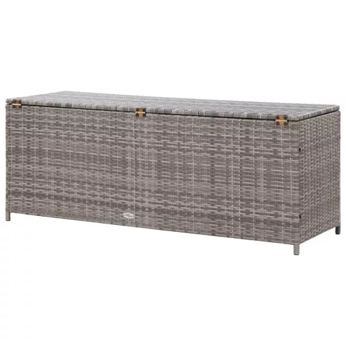  szürke polyrattan kerti tárolóláda 120 x 50 x 60 cm
