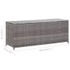  szürke polyrattan kerti tárolóláda 120 x 50 x 60 cm