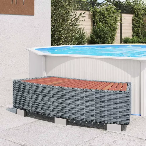  szürke polyrattan spa fellépő 92 x 45 x 25 cm