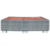  szürke polyrattan spa fellépő 92 x 45 x 25 cm