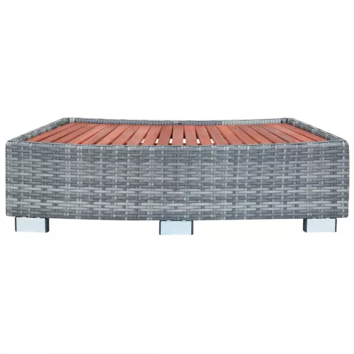  szürke polyrattan spa fellépő 92 x 45 x 25 cm