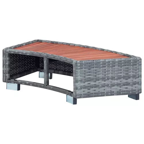  szürke polyrattan spa fellépő 92 x 45 x 25 cm