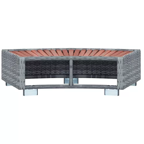  szürke polyrattan spa fellépő 92 x 45 x 25 cm