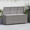  szürke polyrattan kerti tárolóláda 150 x 50 x 60 cm