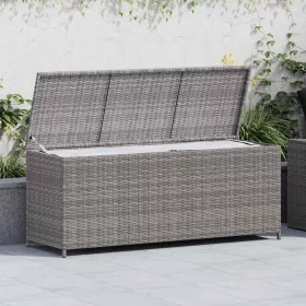  szürke polyrattan kerti tárolóláda 150 x 50 x 60 cm