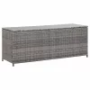  szürke polyrattan kerti tárolóláda 150 x 50 x 60 cm