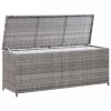  szürke polyrattan kerti tárolóláda 150 x 50 x 60 cm