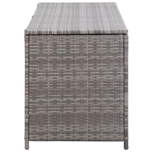  szürke polyrattan kerti tárolóláda 150 x 50 x 60 cm