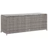 szürke polyrattan kerti tárolóláda 150 x 50 x 60 cm