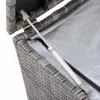  szürke polyrattan kerti tárolóláda 150 x 50 x 60 cm