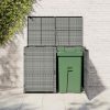  antracit polyrattan dupla tároló gurulós kukához 148x77x111 cm  