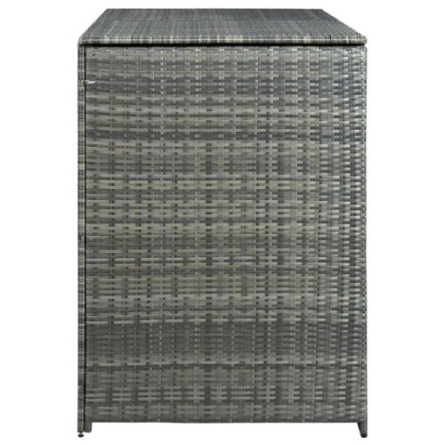  antracit polyrattan dupla tároló gurulós kukához 148x77x111 cm  