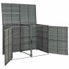  antracit polyrattan dupla tároló gurulós kukához 148x77x111 cm  
