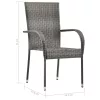  2 db szürke rakásolható polyrattan kültéri szék