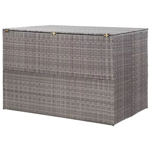  szürke polyrattan kerti tárolóláda 150 x 100 x 100 cm