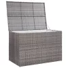  szürke polyrattan kerti tárolóláda 150 x 100 x 100 cm