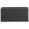  fekete polyrattan kerti tárolóláda 100 x 50 x 50 cm