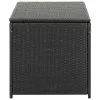 fekete polyrattan kerti tárolóláda 100 x 50 x 50 cm