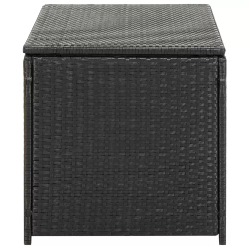  fekete polyrattan kerti tárolóláda 100 x 50 x 50 cm