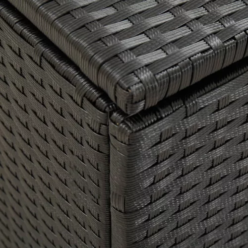  fekete polyrattan kerti tárolóláda 100 x 50 x 50 cm