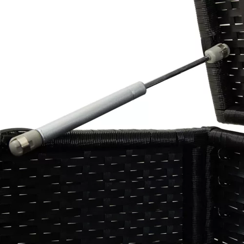  fekete polyrattan kerti tárolóláda 100 x 50 x 50 cm